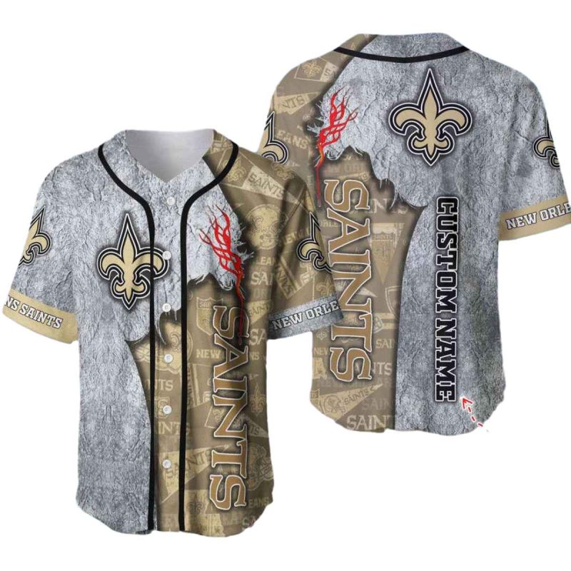 Personalized New Orleans Saints Logo And Jesus Baseball Jersey 1
