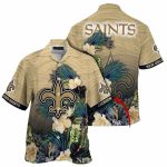 Personalized New Orleans Saints Logo And Ornate Hibiscus Hawaiian Shirt