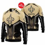 Personalized New Orleans Saints Logo In My Heart Golden Black AOP Sweatshirt