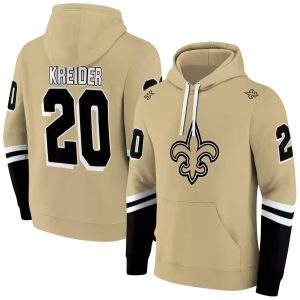 Personalized New Orleans Saints Logo Inside Me Striped Gold Pattern AOP Hoodie