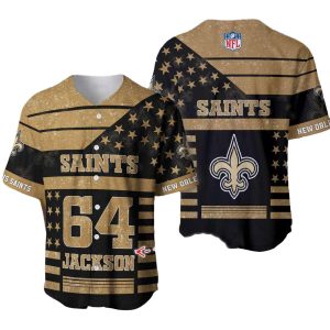 Personalized New Orleans Saints Logo Retro Black And Gold Baseball Jersey