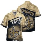 Personalized New Orleans Saints Metal Pattern Hawaiian Shirt