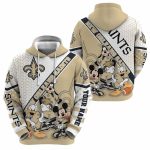 Personalized New Orleans Saints Mickey Mouse Character Cartoon Movie AOP Hoodie