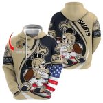 Personalized New Orleans Saints Mickey Mouse Player AOP Hoodie