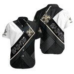 Personalized New Orleans Saints Monochrome Stripe Rush Hawaiian Shirt