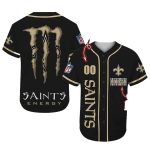 Personalized New Orleans Saints Monster Energy Baseball Jersey
