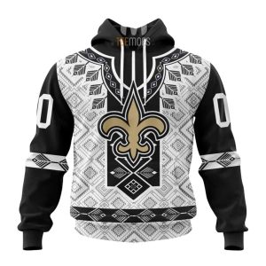Personalized New Orleans Saints Native Pattern AOP Hoodie