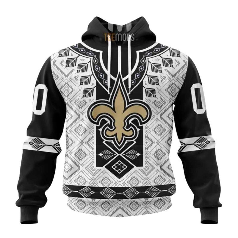 Personalized New Orleans Saints Native Pattern Aop Hoodie 1
