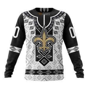Personalized New Orleans Saints Native Pattern AOP Sweatshirt