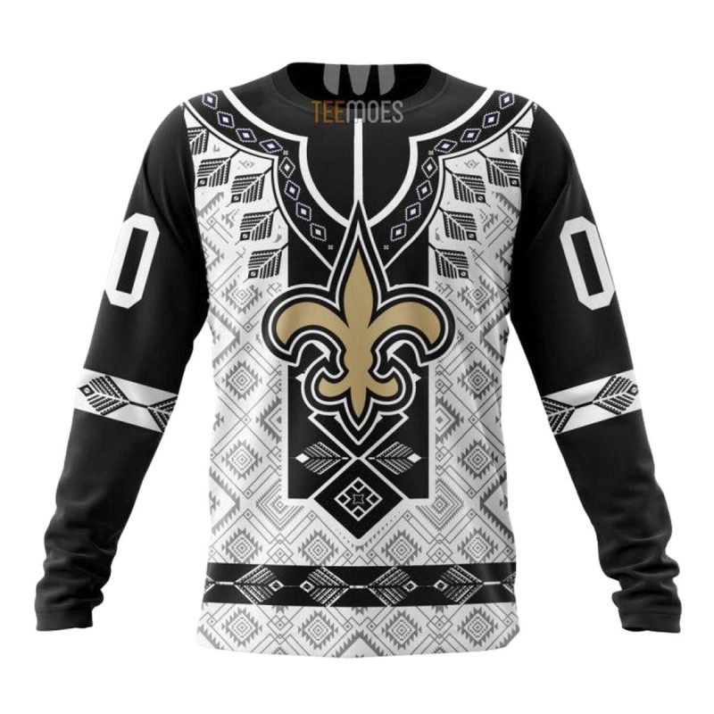 Personalized New Orleans Saints Native Pattern Aop Sweatshirt 1