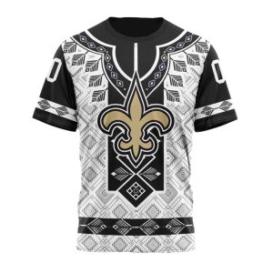 Personalized New Orleans Saints Native Pattern AOP T Shirt