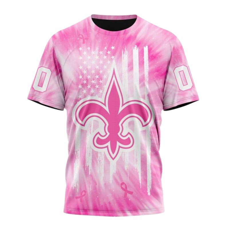 Personalized New Orleans Saints Pink Tie Dye Aop T Shirt 1