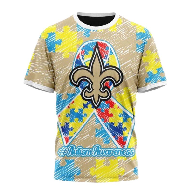 Personalized New Orleans Saints Puzzle Autism Awareness Aop T Shirt 1