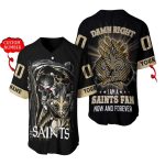 Personalized New Orleans Saints Skull Damn Right Baseball Jersey