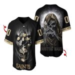 Personalized New Orleans Saints Skull Halloween Baseball Jersey