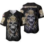 Personalized New Orleans Saints Skull Halloween Black Baseball Jersey