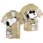 Personalized New Orleans Saints Snoopy Kiss Logo Hawaiian Shirt