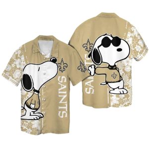 Personalized New Orleans Saints Snoopy Kiss Logo Hawaiian Shirt