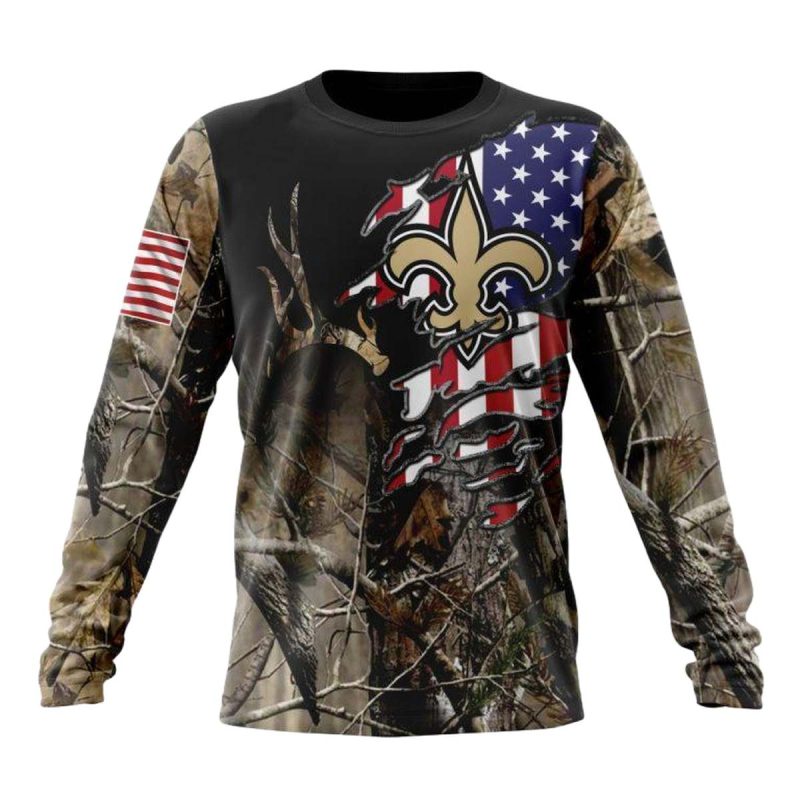 Personalized New Orleans Saints Special Camo And Us Flag Realtree Aop Sweatshirt 1
