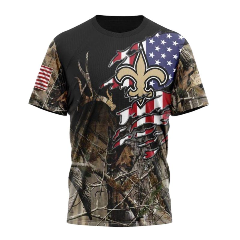 Personalized New Orleans Saints Special Camo Realtree Us Flag Aop T Shirt 1