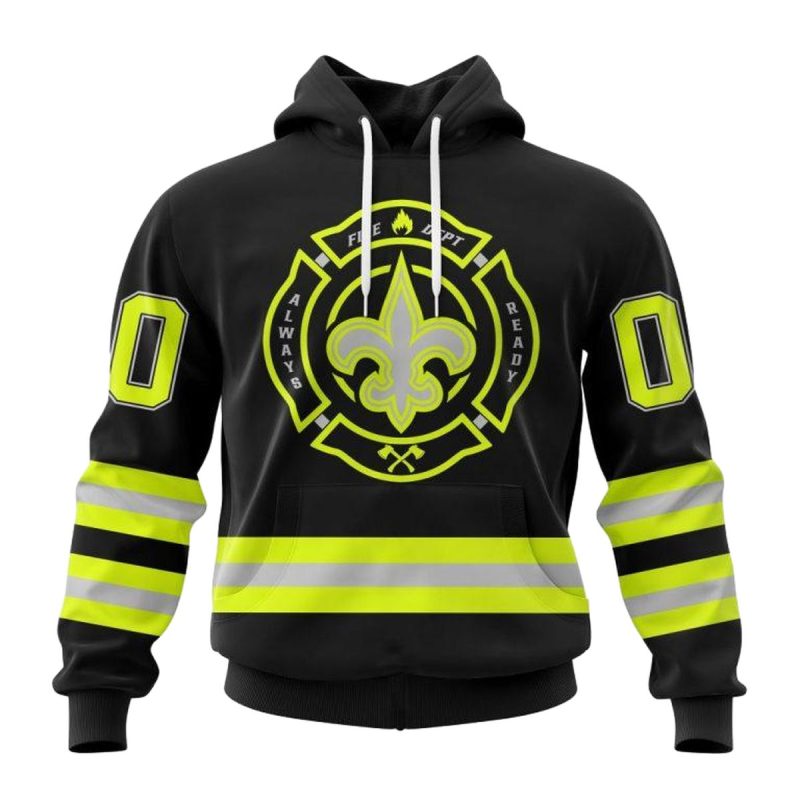 Personalized New Orleans Saints Special Firefighter Uniform Aop Hoodie 1
