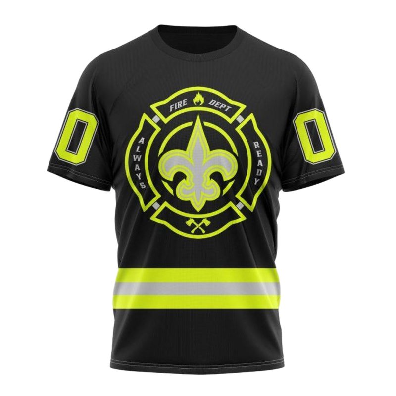 Personalized New Orleans Saints Special Firefighter Uniform Aop T Shirt 1
