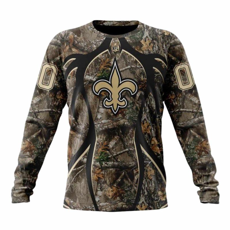 Personalized New Orleans Saints Special Hunting Camo Aop Sweatshirt 1