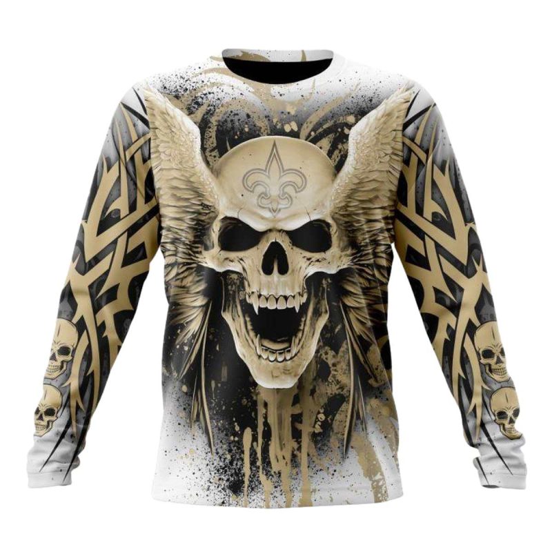 Personalized New Orleans Saints Special Kits With Angel Skull Aop Sweatshirt 1