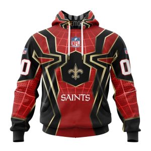 Personalized New Orleans Saints Spider Man Cosplay AOP Hoodie