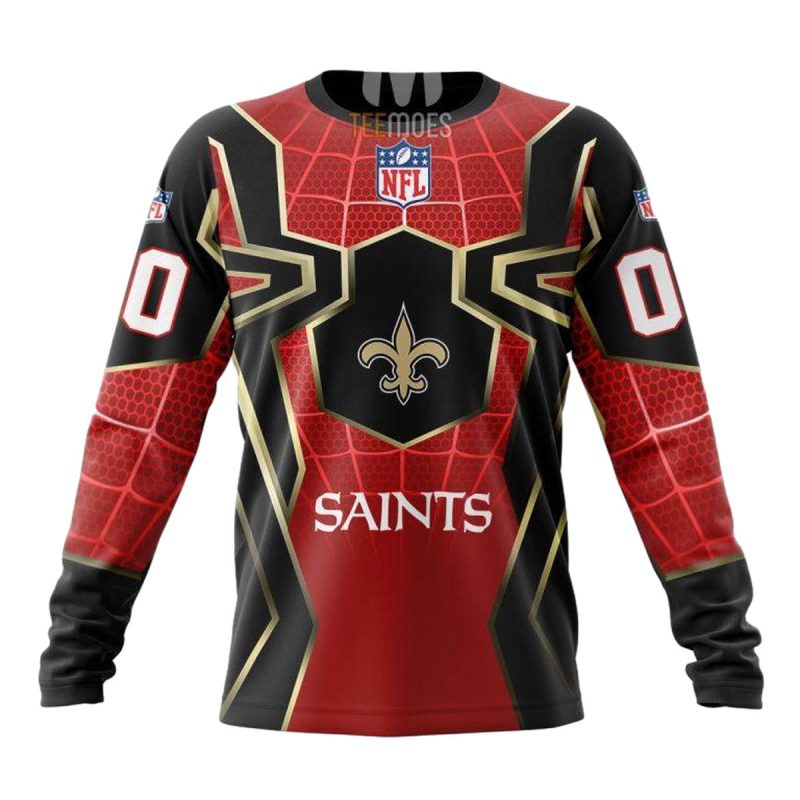 Personalized New Orleans Saints Spider Man Cosplay Aop Sweatshirt 1