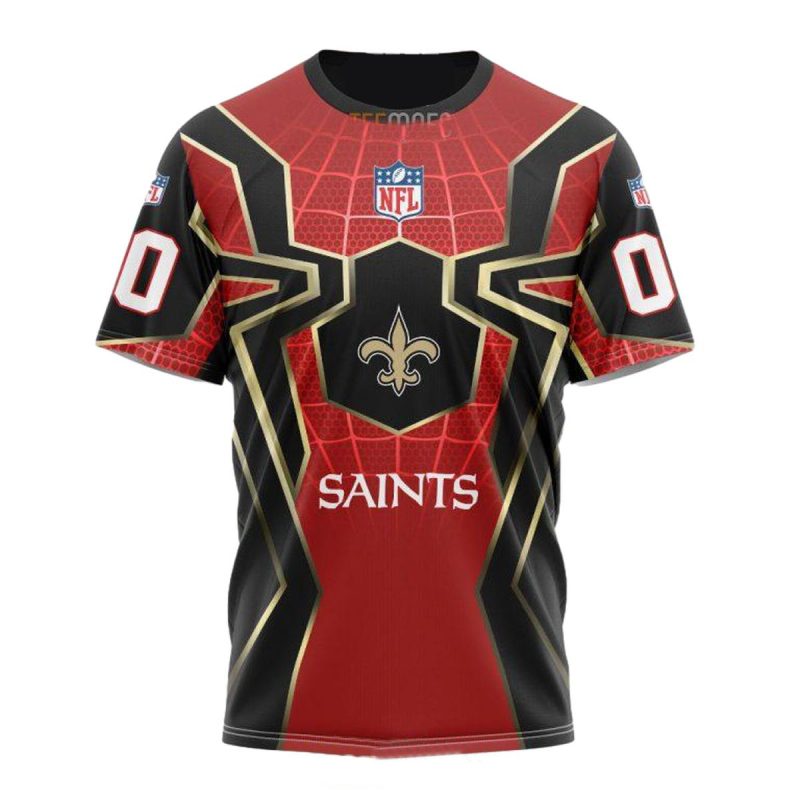 Personalized New Orleans Saints Spider Man Cosplay Aop T Shirt 1