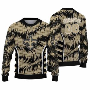 Personalized New Orleans Saints Swirl Flow Gold AOP Sweatshirt