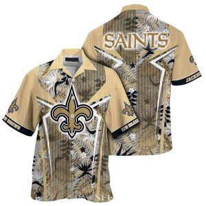 Personalized New Orleans Saints Tropic Fanfare Hawaiian Shirt