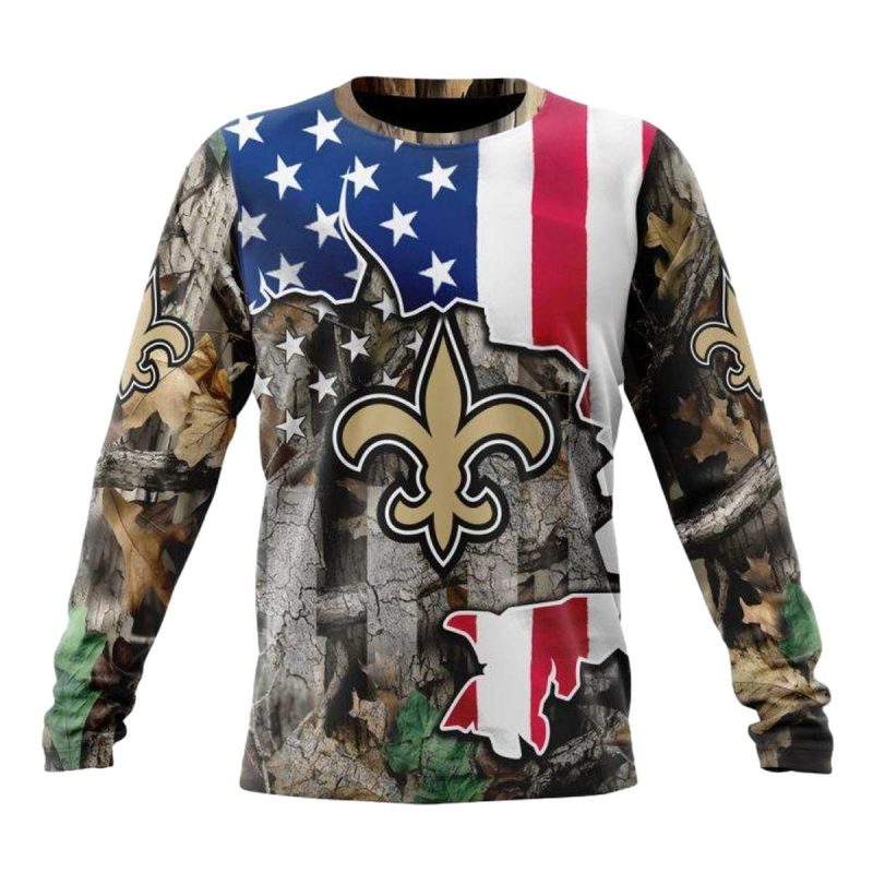 Personalized New Orleans Saints Usa Flag Camo Realtree Aop Sweatshirt 1