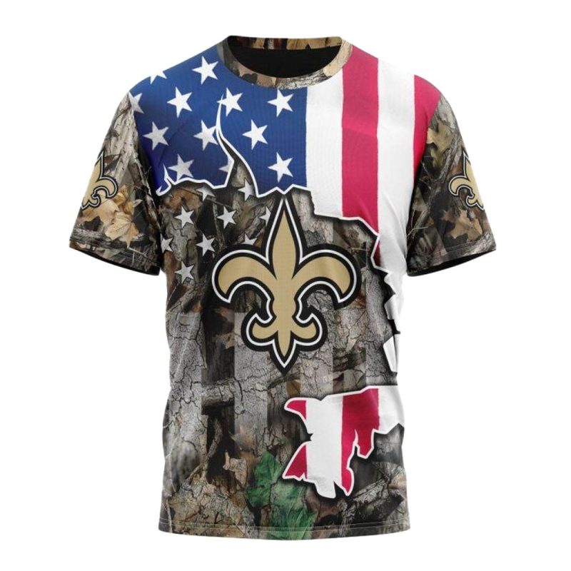 Personalized New Orleans Saints Usa Flag Camo Realtree Aop T Shirt 1
