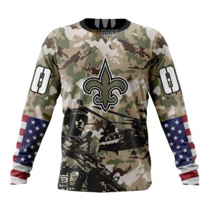 Personalized New Orleans Saints Veteran Salute To Service AOP Sweatshirt