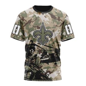 Personalized New Orleans Saints Veteran Salute To Service AOP T Shirt