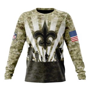 Personalized New Orleans Saints Veterans And Families AOP Sweatshirt