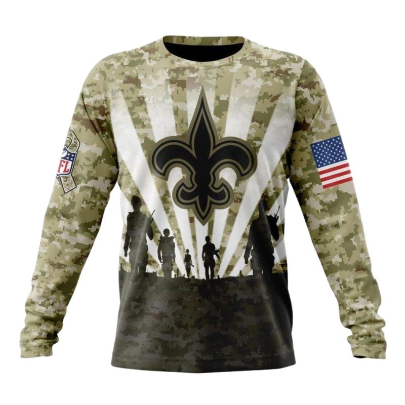 Personalized New Orleans Saints Veterans And Families Aop Sweatshirt 1