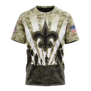 Personalized New Orleans Saints Veterans And Families AOP T Shirt