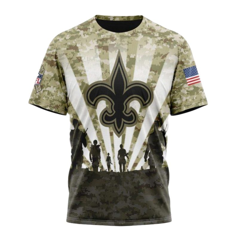 Personalized New Orleans Saints Veterans And Families Aop T Shirt 1