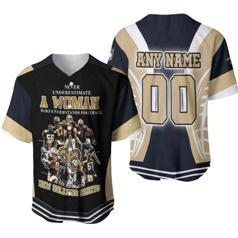 Personalized New Orleans Saints Woman Understands Football And Loves Saints Baseball Jersey 1