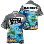 Personalized Oakland Raiders Beach Hawaiian Shirt