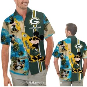 Personalized Packers And Mickey Mouse Surfing Hawaiian Shirt