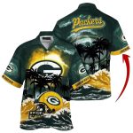 Personalized Packers Sunset Palm Tropical Evening Vibes 2025 Hawaiian Shirt