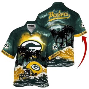 Personalized Packers Sunset Palm Tropical Evening Vibes Hawaiian Shirt