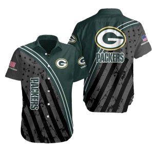Personalized Patriotic Green Bay Packers US Flag Hawaiian Shirt