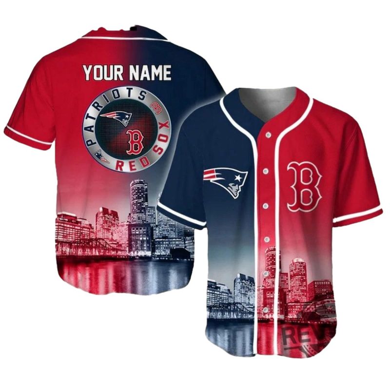 Personalized Patriots And Red Sox Boston Baseball Jersey 1