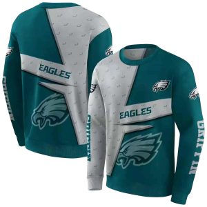 Personalized Philadelphia Eagles Abstract Shape Green AOP Sweatshirt