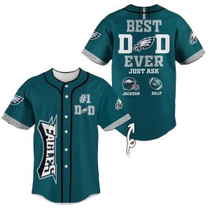 Personalized Philadelphia Eagles Best Dad Ever Baseball Jersey